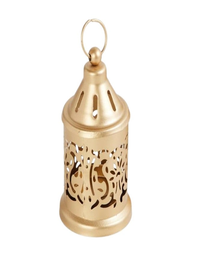 Lavish Craft فانوس لافيش كرافت المعدني المعلق مع حامل شموع وشمعة صغيرة، مزود بشمعة LED، فوانيس ذهبية عتيقة مزخرفة للمنزل، غرفة المعيشة، طاولة الطعام، الشرفة، الحديقة، المهرجانات، وكهدية (1) - Image 1